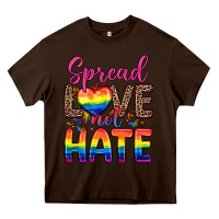 Chocolate Brown spread love not hate Heavy Core Tee - Zillion Design Studio