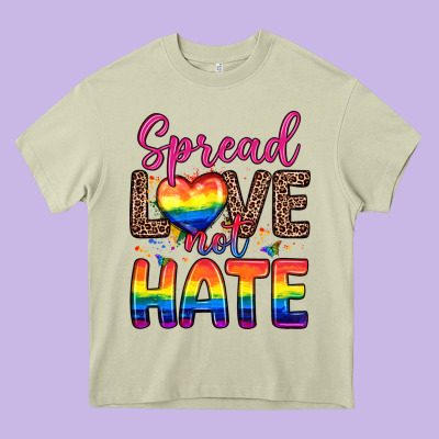 Spread Love Not Hate Heavy Core Tee Designed By Zillion Design Studio