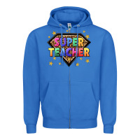 True Royal super teacher with leopard Zipper Hoodie - NancyCooperArtShop