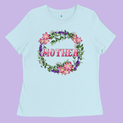 Ladies Tee Mother With Floral Wreath