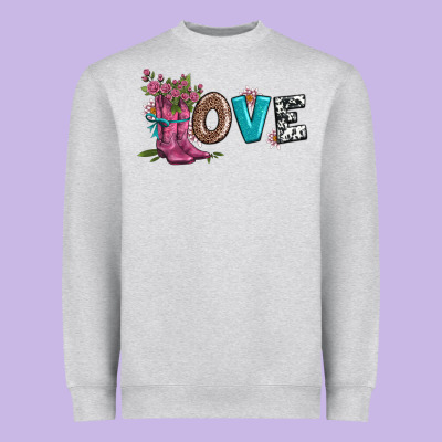 Valentines Day Love And Boots Heavyweight Sweatshirt Designed By Adodesignshop
