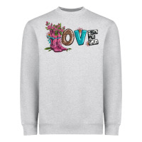 Heather Grey valentines day love and boots Heavyweight Sweatshirt - AdoDesignShop