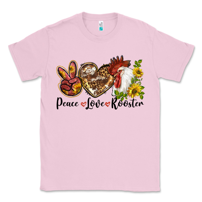 Peace Love Rooster With Sunflowers Classic Tee by LillyAllenDesigns | Teevron
