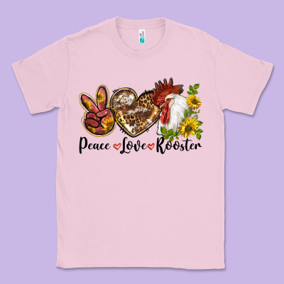 Peace Love Rooster With Sunflowers Classic Tee Designed By Lillyallendesigns