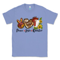 Colony Blue Peace Love Rooster With Sunflowers Classic Tee - LillyAllenDesigns