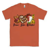 Copper Peace Love Rooster With Sunflowers Classic Tee - LillyAllenDesigns