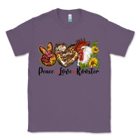 Lavender Peace Love Rooster With Sunflowers Classic Tee - LillyAllenDesigns