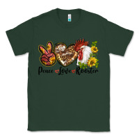 Sports Green Peace Love Rooster With Sunflowers Classic Tee - LillyAllenDesigns