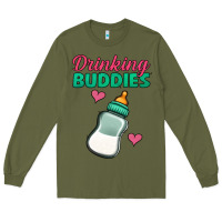 Army Green Drinking Buddies Long Sleeve Tee - Jasminsmagicworld