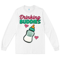 White Drinking Buddies Long Sleeve Tee - Jasminsmagicworld