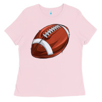 Bubblegum Pink football Ladies Tee - texasbilliewilder