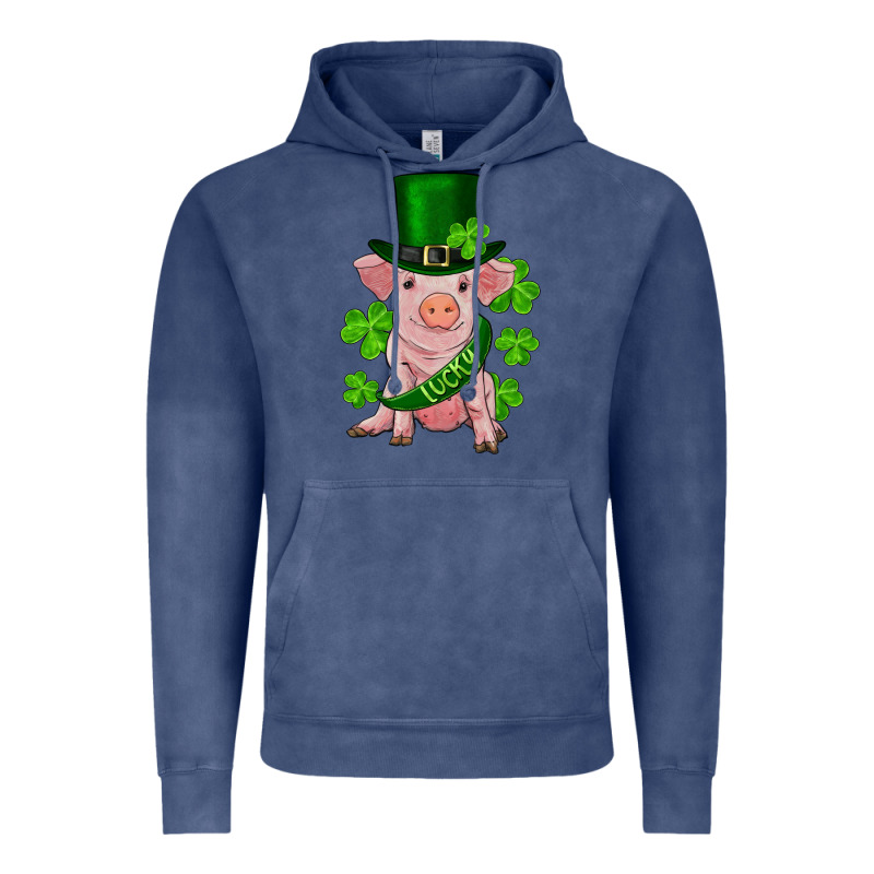 St. Patrick's Day Lucky Baby Pig Vintage Hoodie by RanaPortraitStore | Teevron
