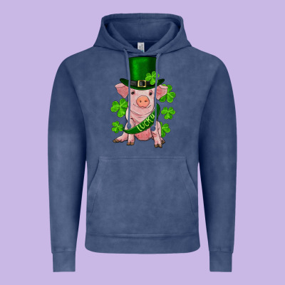 St. Patrick's Day Lucky Baby Pig Vintage Hoodie Designed By Ranaportraitstore