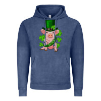 Vintage Denim st. patrick's day lucky baby pig Vintage Hoodie - RanaPortraitStore