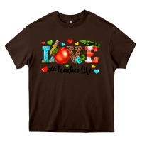 Chocolate Brown love teacher life Heavy Core Tee - texasbilliewilder