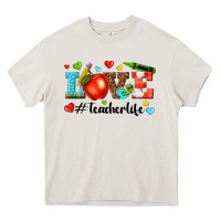 Cream love teacher life Heavy Core Tee - texasbilliewilder
