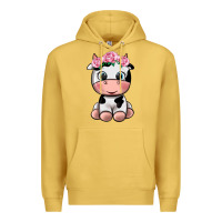 Antique Gold cute cow Premium Hoodie - texasbilliewilder