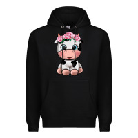 Black cute cow Premium Hoodie - texasbilliewilder