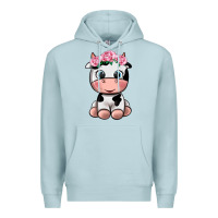Blue Mist cute cow Premium Hoodie - texasbilliewilder