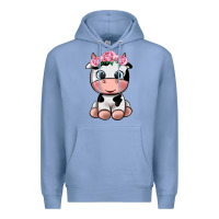 Colony Blue cute cow Premium Hoodie - texasbilliewilder