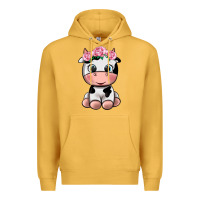 Mustard cute cow Premium Hoodie - texasbilliewilder
