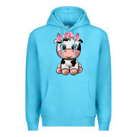 Ocean Blue cute cow Premium Hoodie - texasbilliewilder