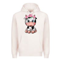 Pale Pink cute cow Premium Hoodie - texasbilliewilder