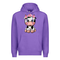 Purple cute cow Premium Hoodie - texasbilliewilder