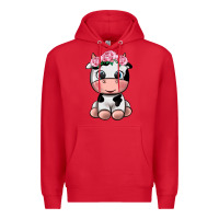 Red cute cow Premium Hoodie - texasbilliewilder