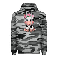 Slate Camo cute cow Premium Hoodie - texasbilliewilder