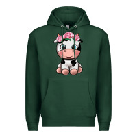 Sports Green cute cow Premium Hoodie - texasbilliewilder