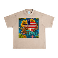 French Oak 4th of july texas map with cow seamless pattern Urban Heavy Tee - BundleAndBundleShop