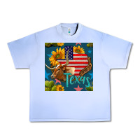 Grape Ice 4th of july texas map with cow seamless pattern Urban Heavy Tee - BundleAndBundleShop