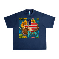 Navy 4th of july texas map with cow seamless pattern Urban Heavy Tee - BundleAndBundleShop