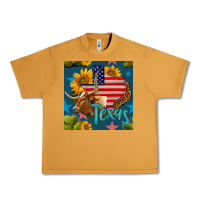 Peanut Butter 4th of july texas map with cow seamless pattern Urban Heavy Tee - BundleAndBundleShop