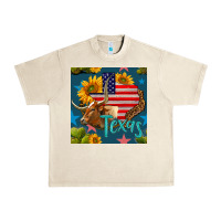 Sandshell 4th of july texas map with cow seamless pattern Urban Heavy Tee - BundleAndBundleShop