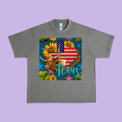 4th Of July Texas Map With Cow Seamless Pattern Urban Heavy Tee Designed By Bundleandbundleshop