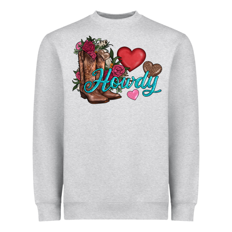Valentines Day Howdy And Boots Heavyweight Sweatshirt by AdoDesignShop | Teevron