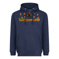 Navy christmas mama messy bun Heavyweight Hoodie - Jasminsmagicworld