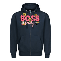 Navy boss lady Zipper Hoodie - MaliasSmallBusiness