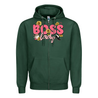 Sports Green boss lady Zipper Hoodie - MaliasSmallBusiness
