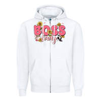 White boss lady Zipper Hoodie - MaliasSmallBusiness