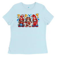 Baby Blue football gnome with element Ladies Tee - texasbilliewilder