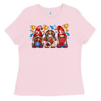 Bubblegum Pink football gnome with element Ladies Tee - texasbilliewilder