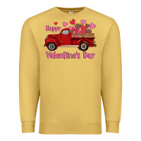 Antique Gold happy valentine's day truck hearts Premium Sweatshirt - RanaPortraitStore