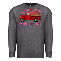 Charcoal Heather happy valentine's day truck hearts Premium Sweatshirt - RanaPortraitStore