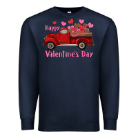 Navy happy valentine's day truck hearts Premium Sweatshirt - RanaPortraitStore