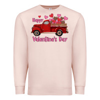 Pale Pink happy valentine's day truck hearts Premium Sweatshirt - RanaPortraitStore