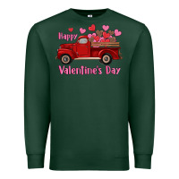 Sports Green happy valentine's day truck hearts Premium Sweatshirt - RanaPortraitStore