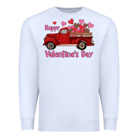 White happy valentine's day truck hearts Premium Sweatshirt - RanaPortraitStore